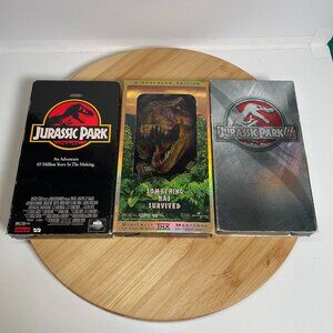 Jurassic Park Trilogy VHS Lot Lenticular Card Steven Spielberg